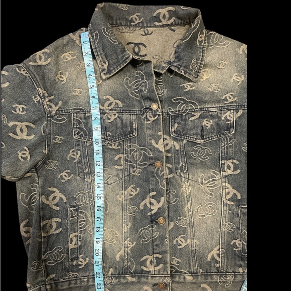 CHANEL Blue Logo Jean Jacket - Picture 3 of 3